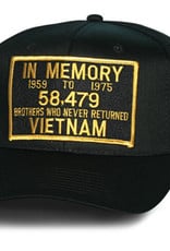 In Memory Vietnam Patch  on Black Ball Cap