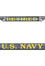 Navy Retired Chrome Auto License Plate Frame