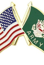 American and Army Crossed Flags Lapel Pin