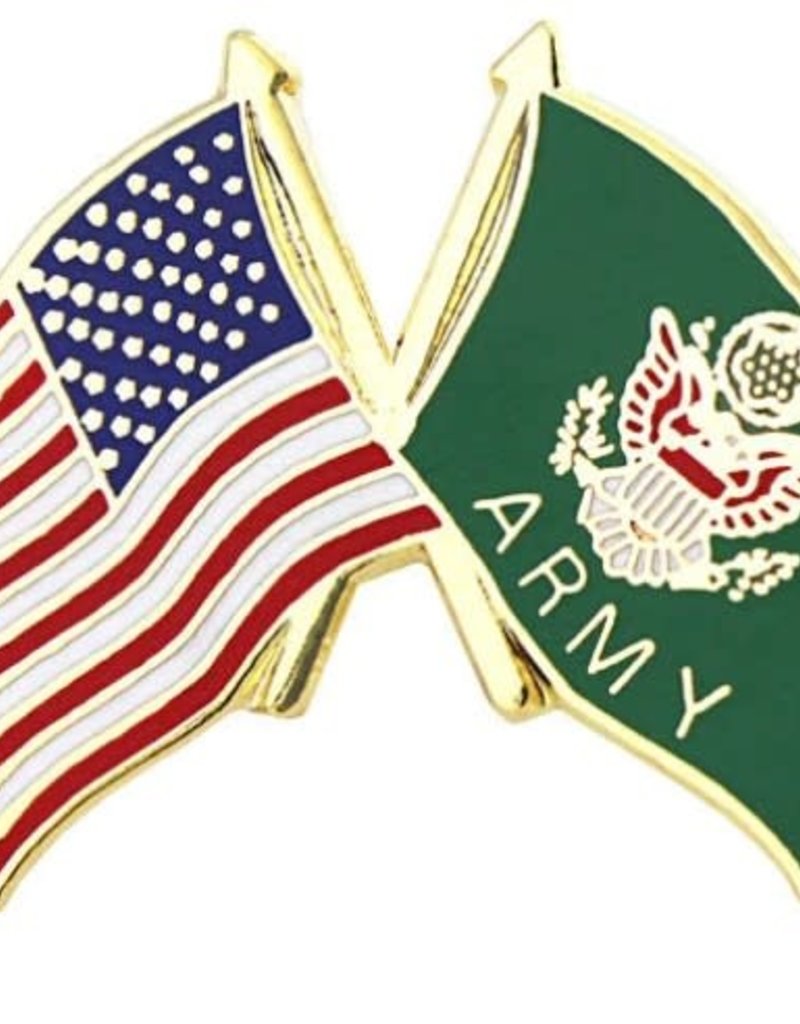 American and Army Crossed Flags Lapel Pin