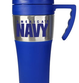 Navy Stainless Steel 16oz Travel Mug