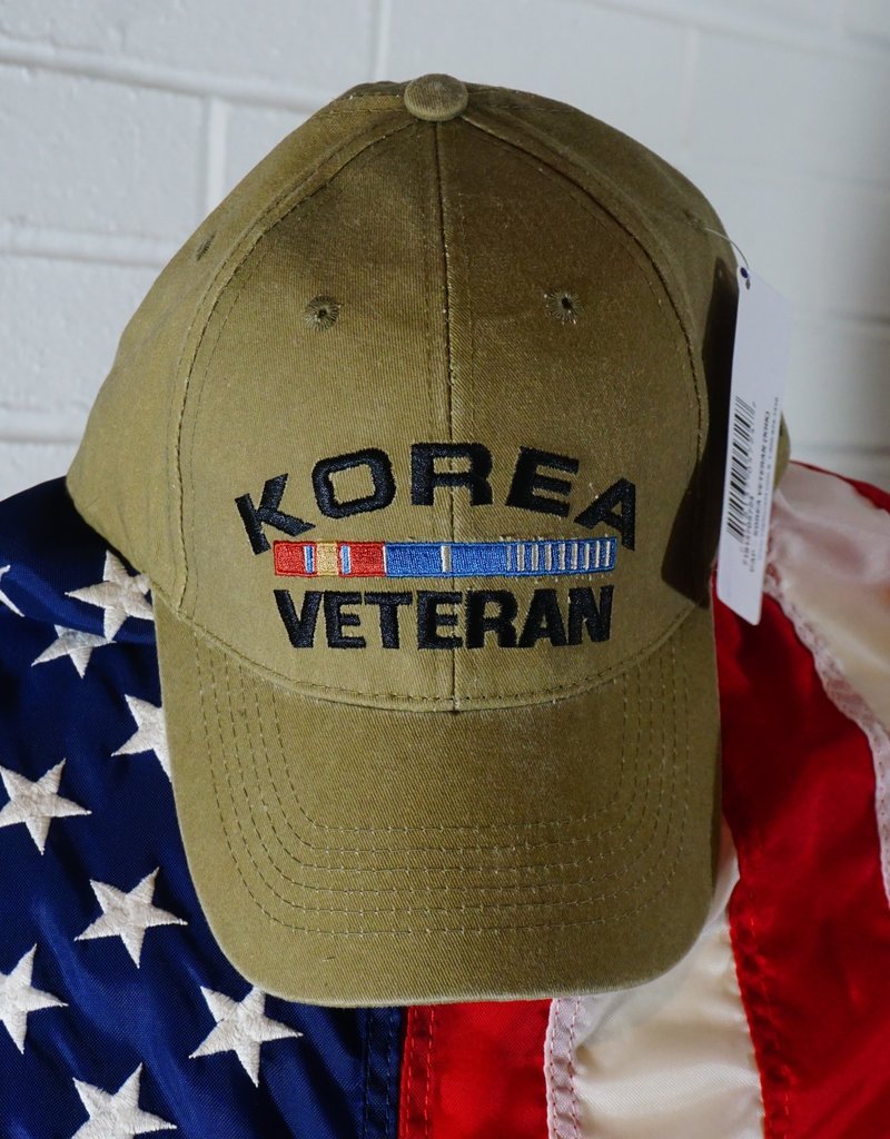 Korea Veteran w/ Embroidered Ribbons Baseball Cap - Stars & Stripes