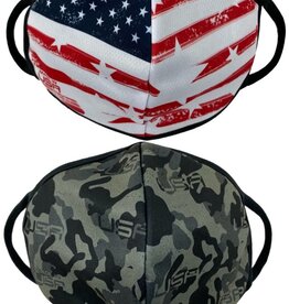 Camo and Flag 2 Pack Face Masks