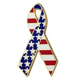 American Flag Ribbon on 1" Lapel Pin