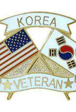 Korea Veteran w/American Flag 1 1/8 Pin