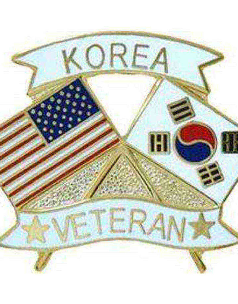 Korea Veteran w/American Flag 1 1/8 Pin