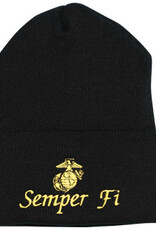 Black Semper Fi Watch Cap