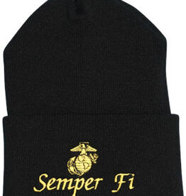 Black Semper Fi Watch Cap
