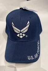 Air Force Ball Cap- Navy Blue, Writing on Lid