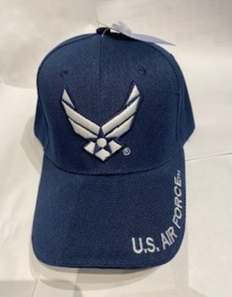 Air Force Ball Cap- Navy Blue, Writing on Lid