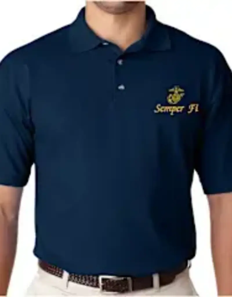 Polo Semper Fi w/ EGA on Blue
