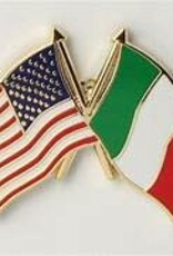 American Flag and Italian Crossed Flags on 1" Lapel Pin