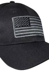 American Flag (Grey) Tactical Patch on Velcro Black Cap