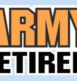 Mylar Decal -Army Retired 5.125"x2.9375"