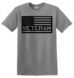 Veteran Gray Shirt with Flag Design