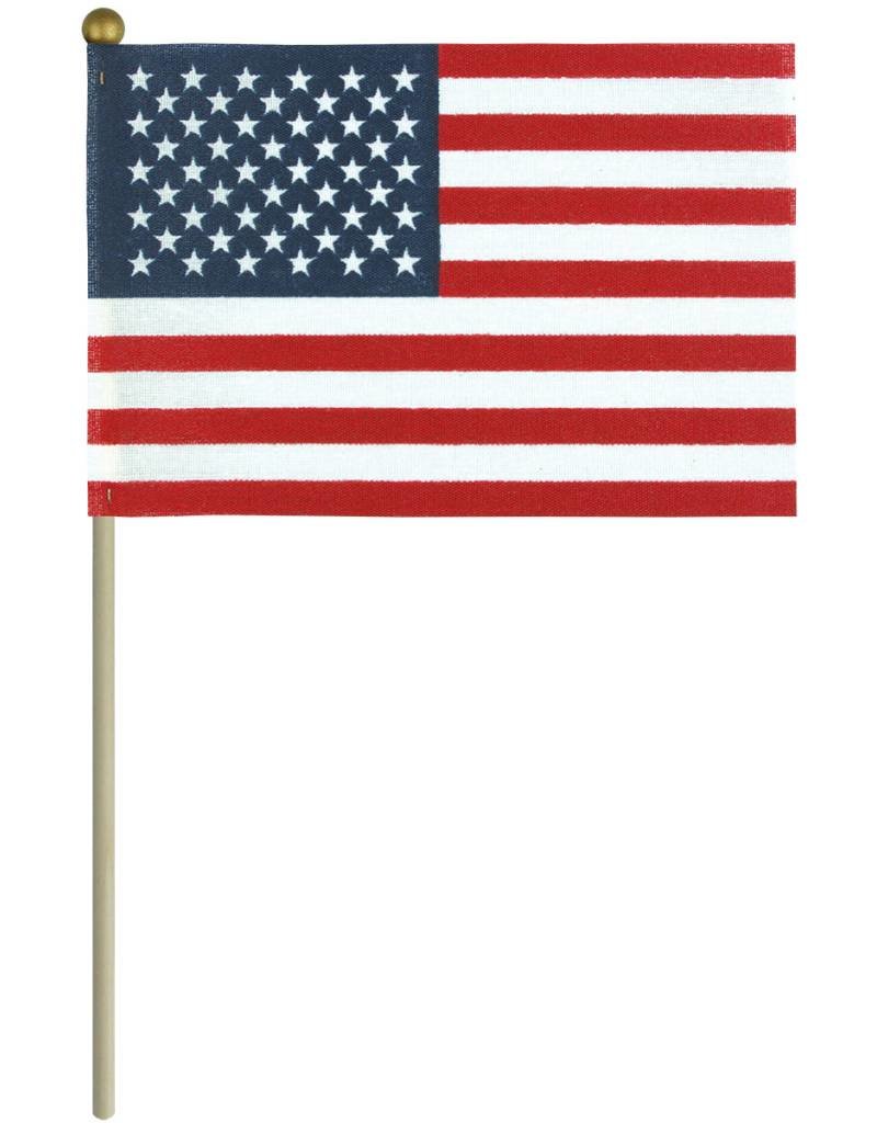 USA No Fray with Gold Ball Top Stick Flag