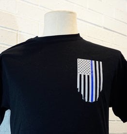 Thin Blue Line Men's - Short Sleeve Classic - Black, Medium