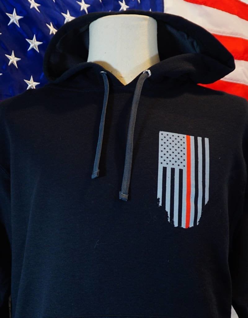 Thin Blue Line USA Thin Red Line Honor Respect Flag Hoodie