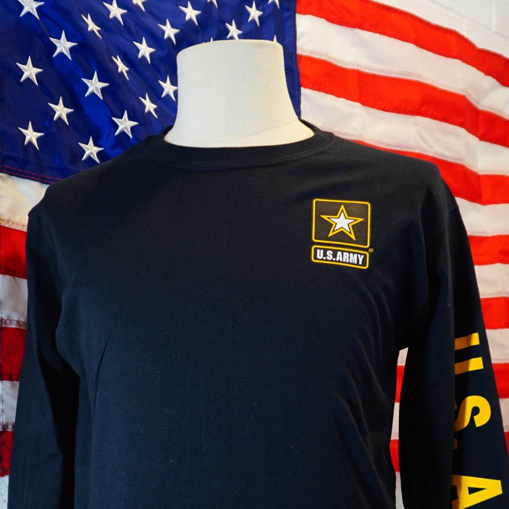 Black Army w/One Star and Army Logo down Sleeve Long Sleeve Shirt