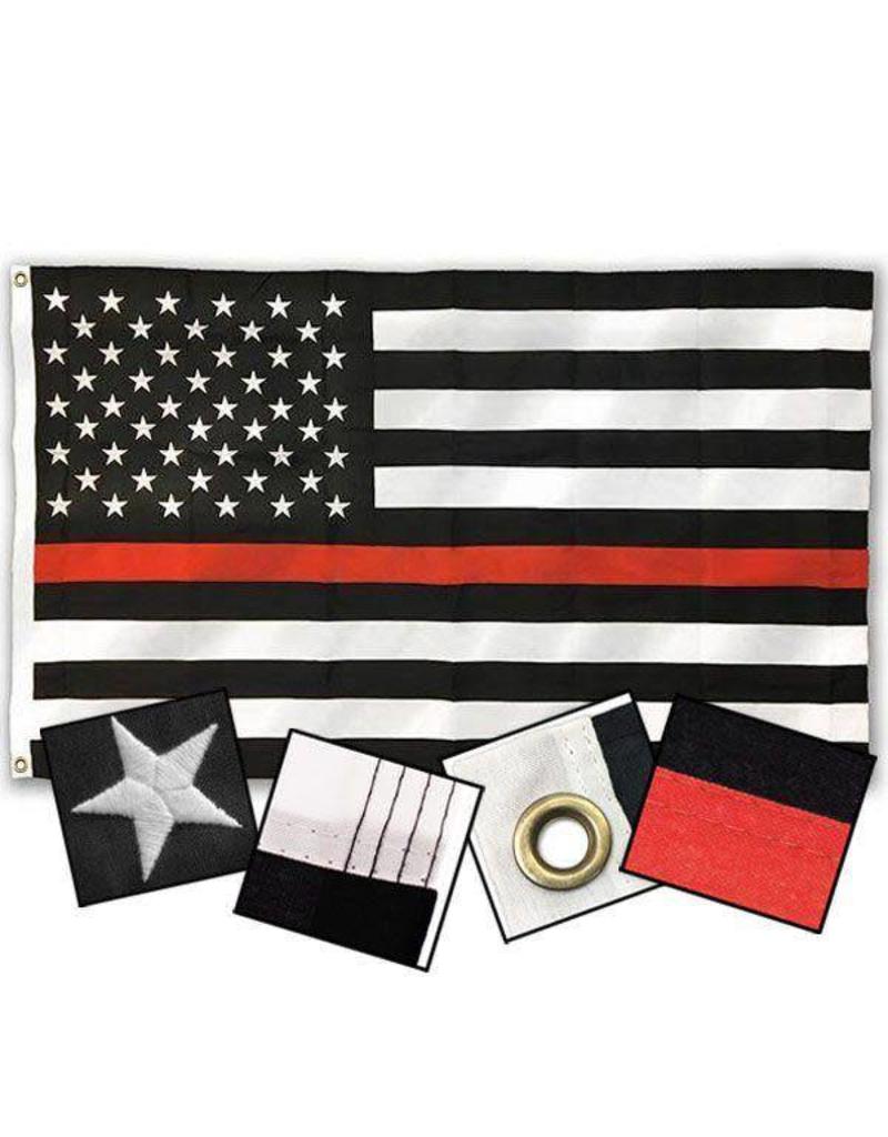 black flag with red stripe