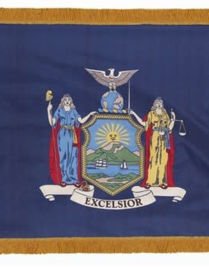 New York State Nylon Flag with Crown