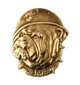 USMC Bulldog Bust Wearing Combat Helmet Lapel Pin