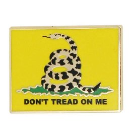 Don't Tread On Me Coiled Snake with Yellow Background on 7/8" Lapel Pin