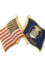 American and Air Force Crossed Flags Lapel Pin