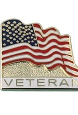 American Flag with Veteran Lapel Pin