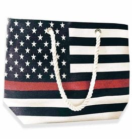 Thin Red Line Beach Bag