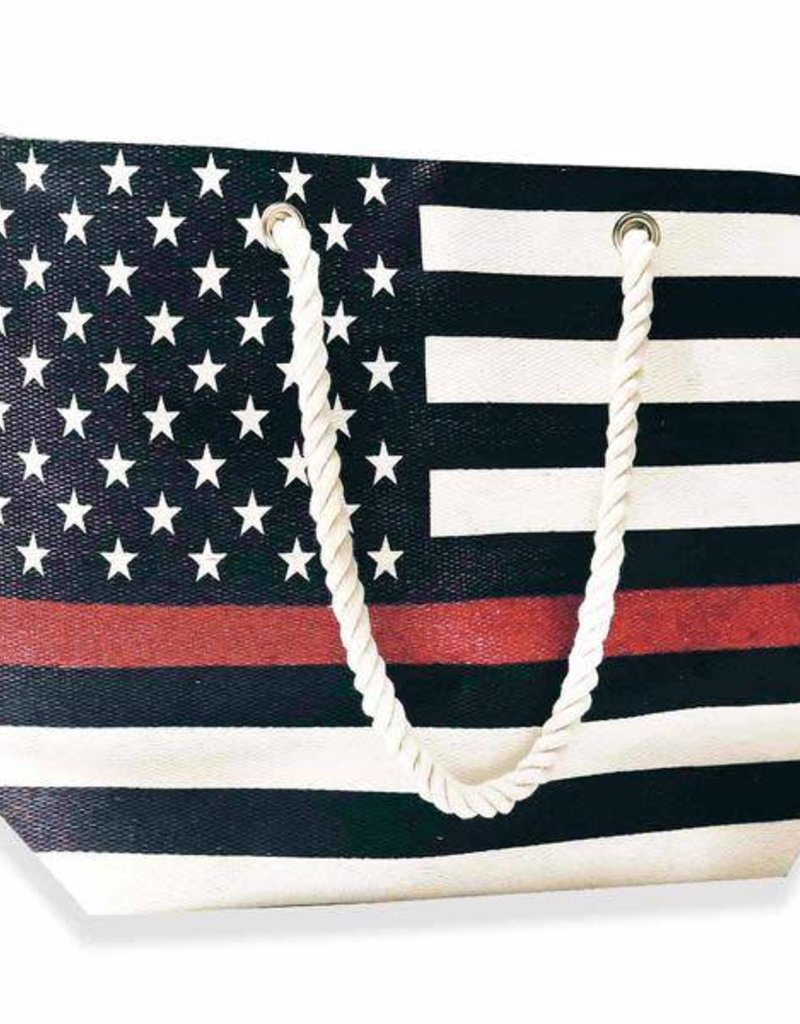 Thin Red Line Beach Bag