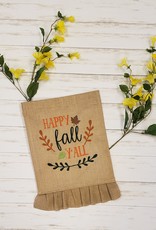 Happy Fall Y'all Ruffle Burlap Garden Flag