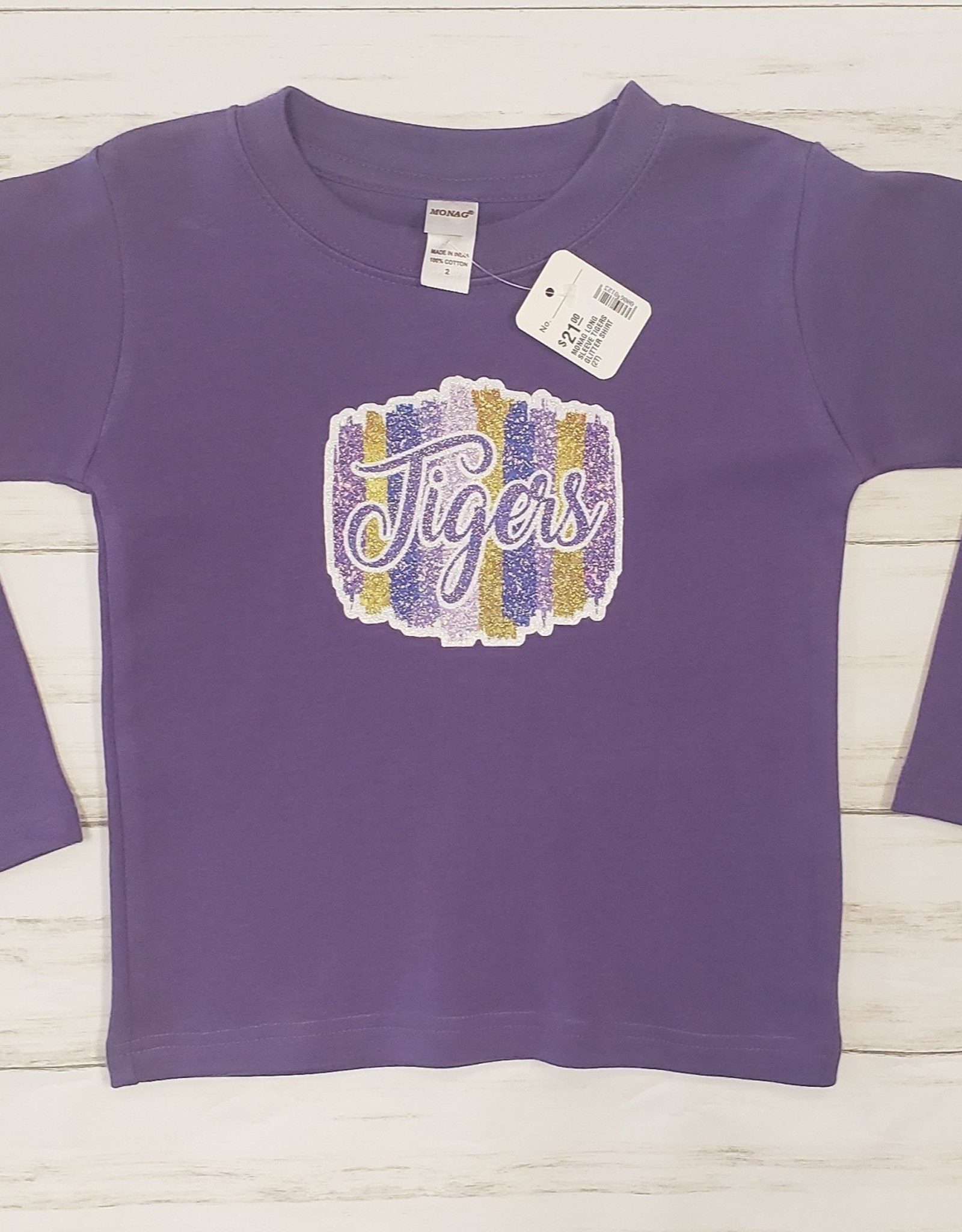 MONAG LONG SLEEVE TIGERS GLITTER SHIRT (2T)