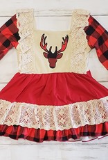 Buffalo Plaid Deer Dress