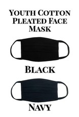 Youth Cotton Pleated Black Mask