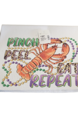 Mardi Gras Crawfish Pinch Waffle Towel (11x17)