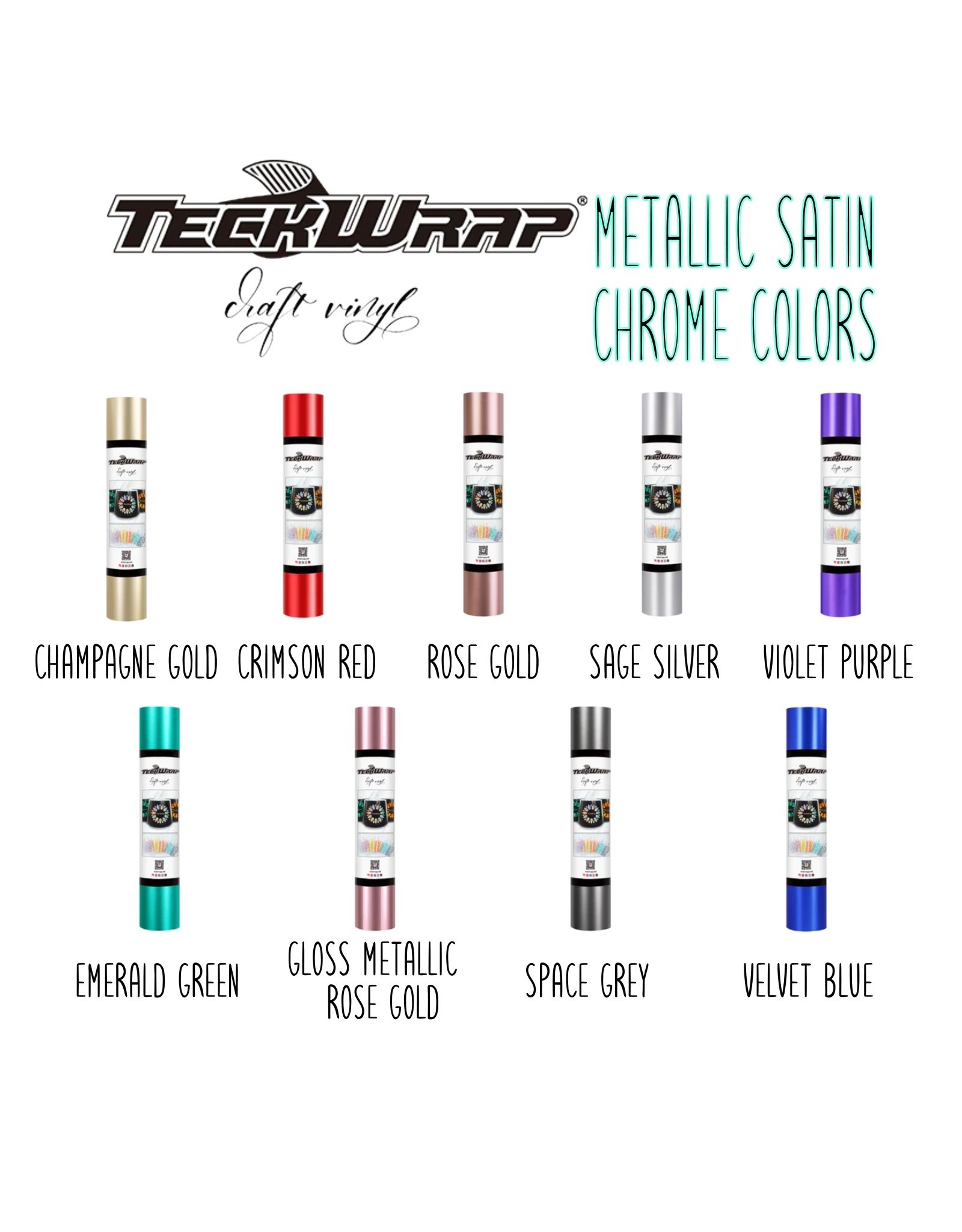 Teckwrap Roll-Metallic Satin Chrome-12"x5'