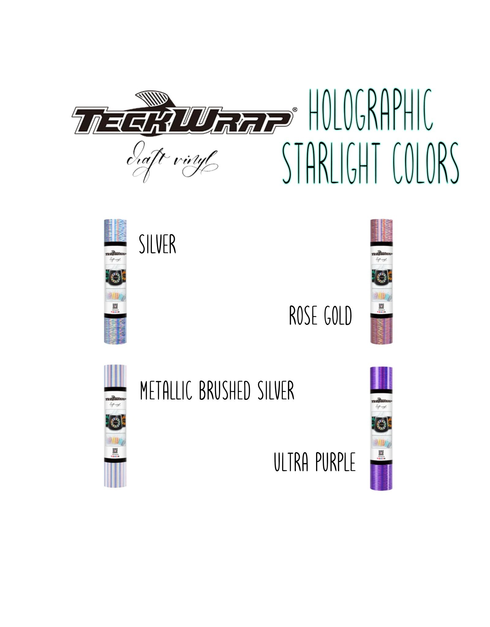 Teckwrap Roll-Holographic Starlight Colors-12"x5'