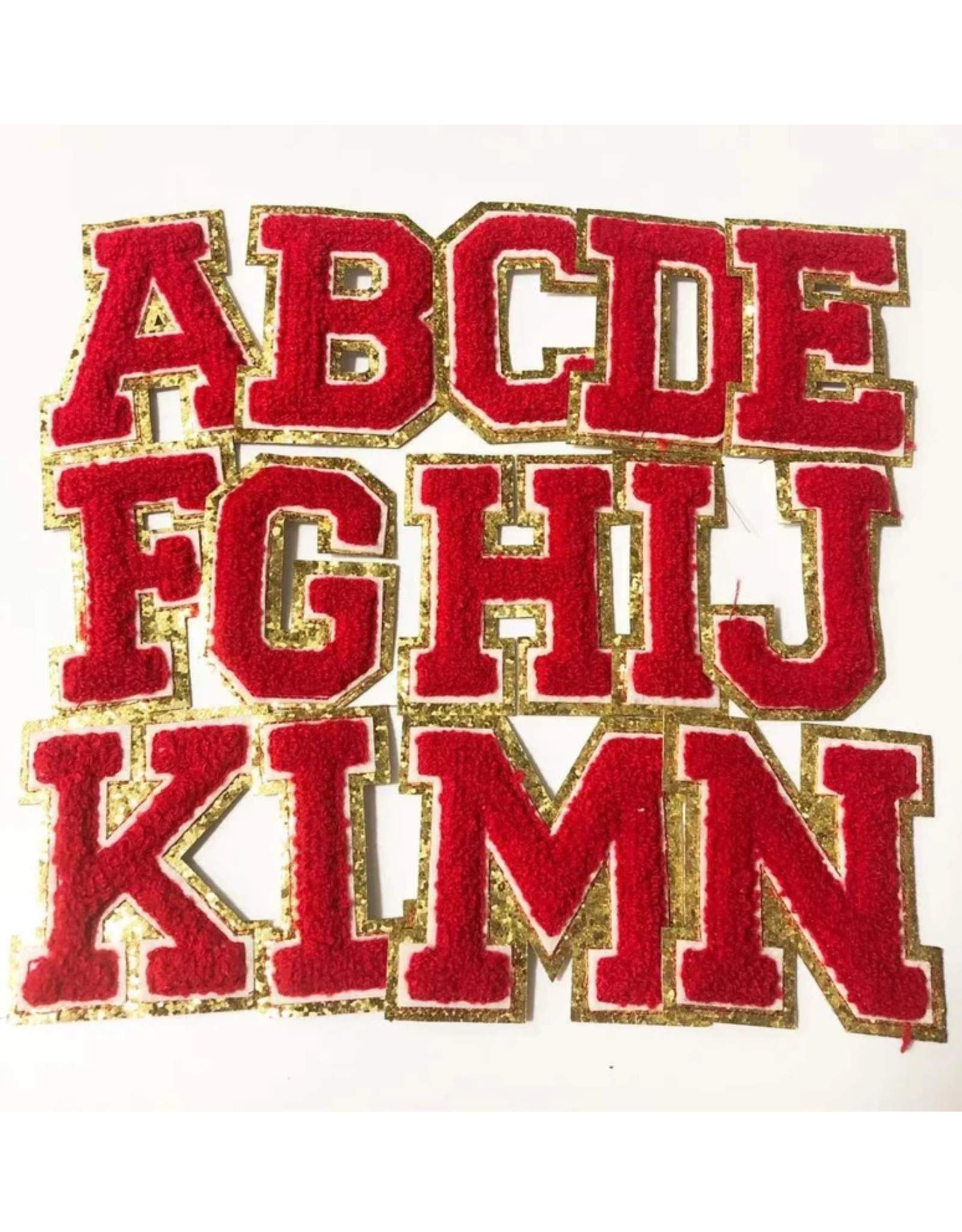 Chenille Iron-On Letters (Red)