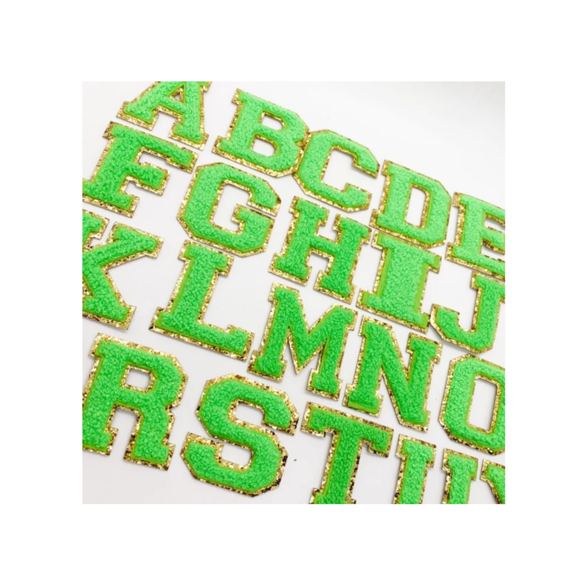 Chenille IronOn 2" Letters (Lime) Crafty Shack of Ascension LLC