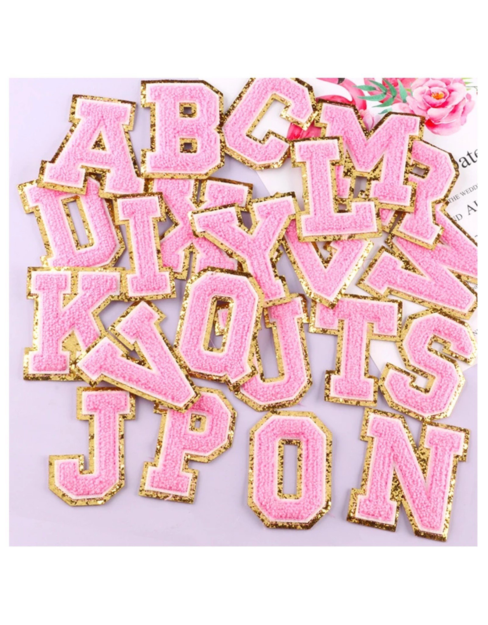 Chenille Iron-On Letters(Pink)