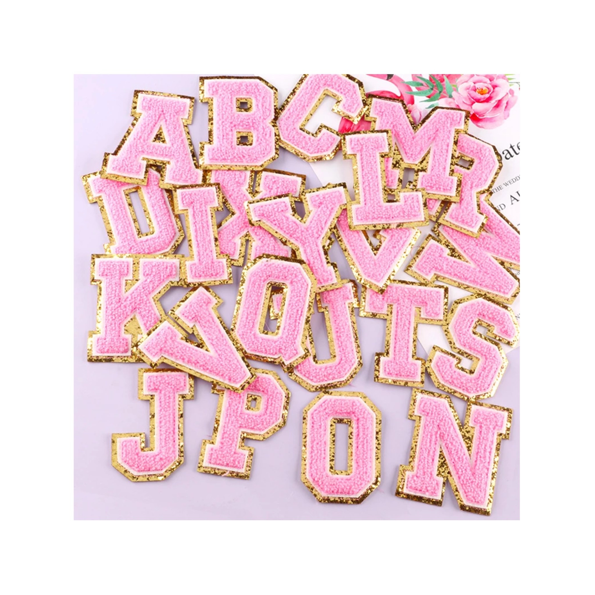 Chenille Iron-On Letters(Pink)