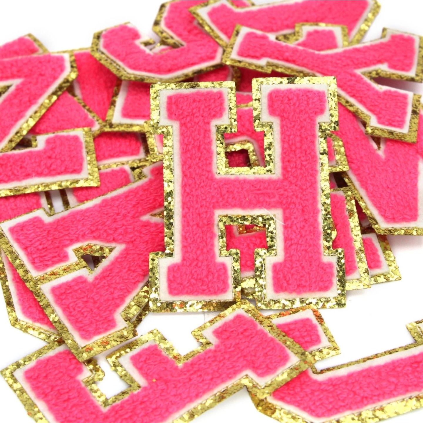 Chenille Iron-On Letters Rose Red (Hot Pink) - Crafty Shack of ...