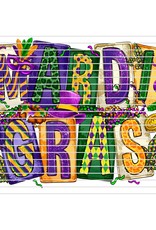 DTF Print-320* 12secs COLD PEEL Mardi Gras Block