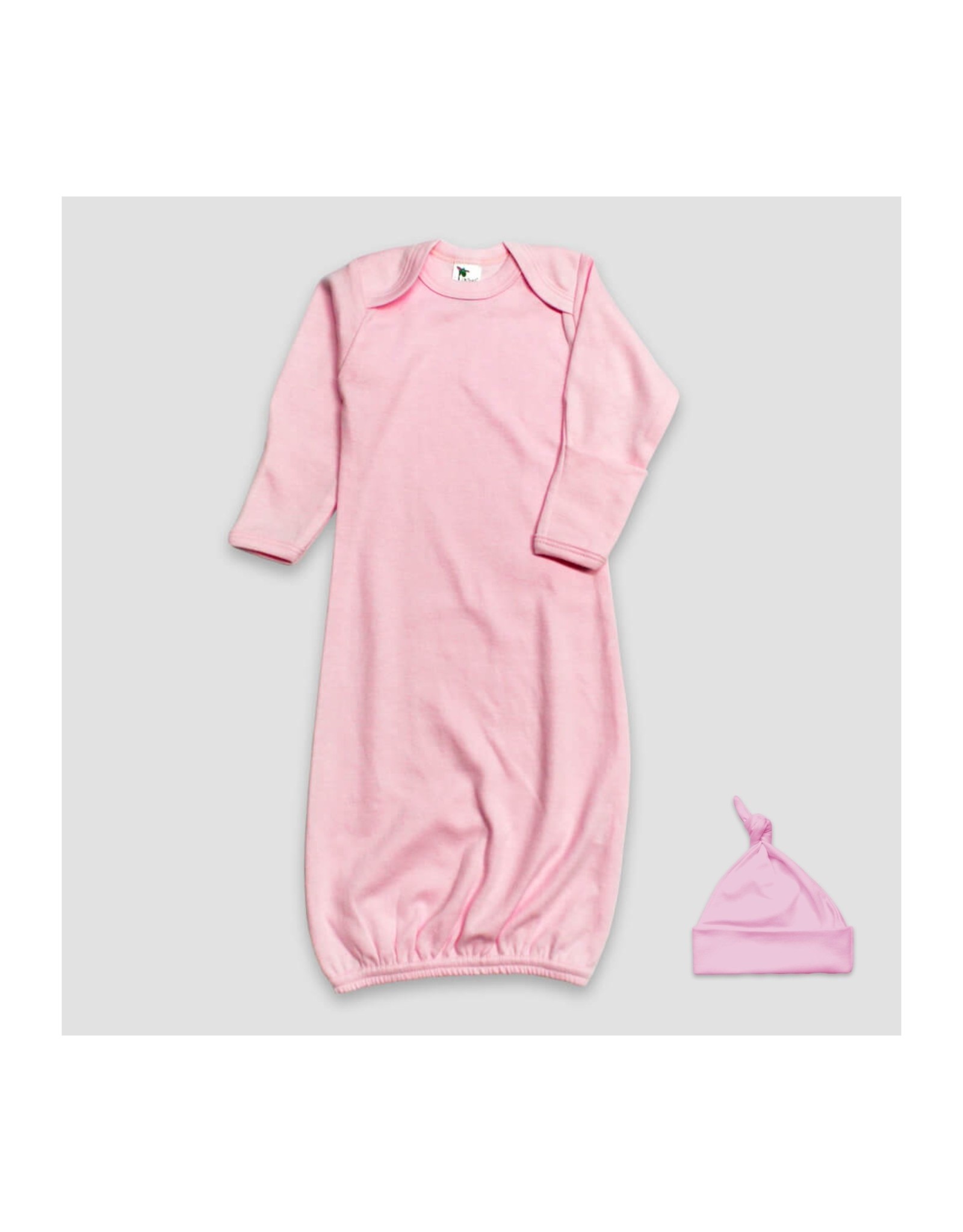 LG-Baby Gown Set w/Hat (Pink) 0-3mth