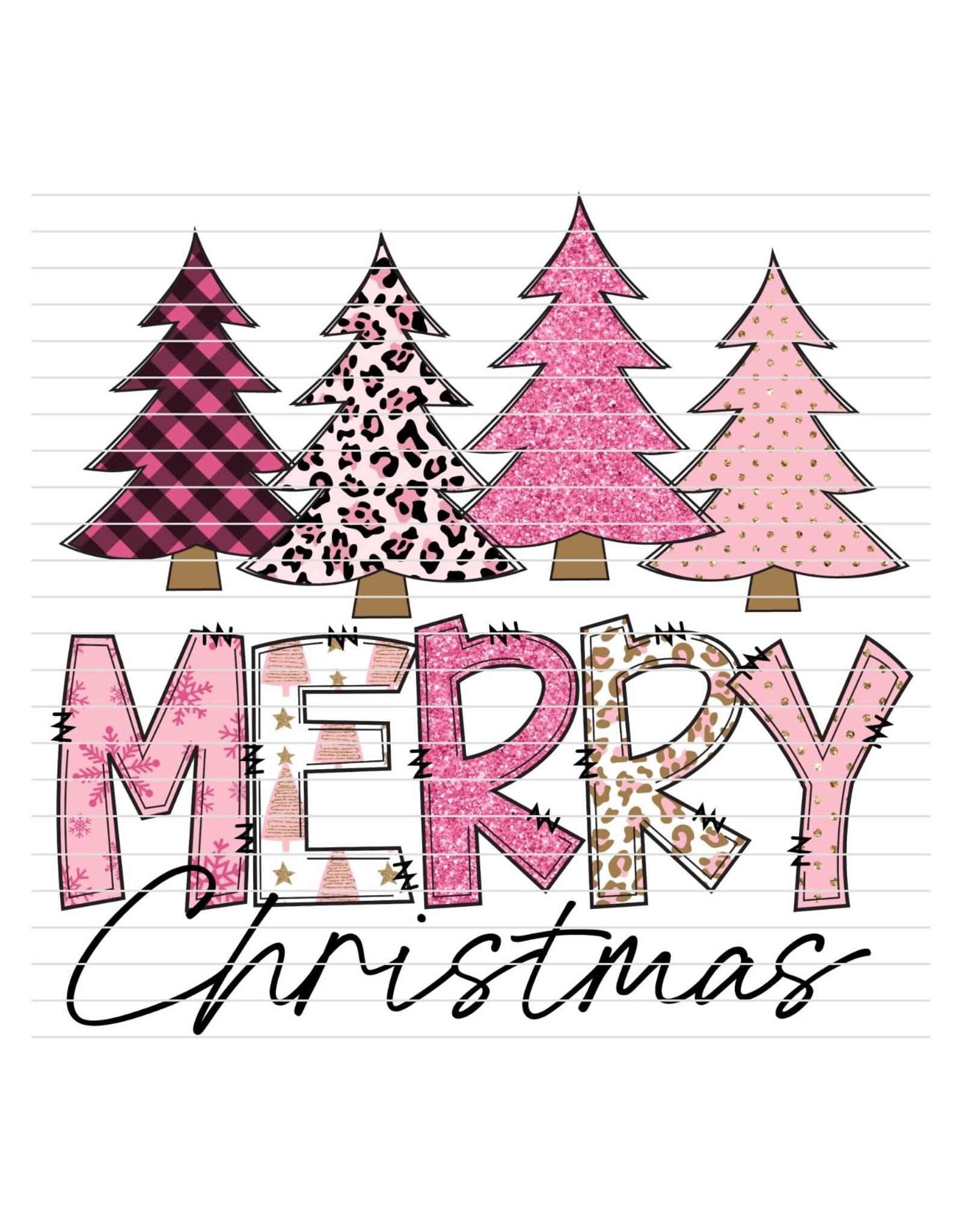 DTF Christmas Prints-320*12sec-Cold Peel Pink Merry (Youth)