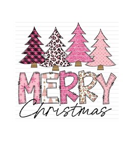 DTF Christmas Prints-320*12sec-Cold Peel Pink Merry (Youth)