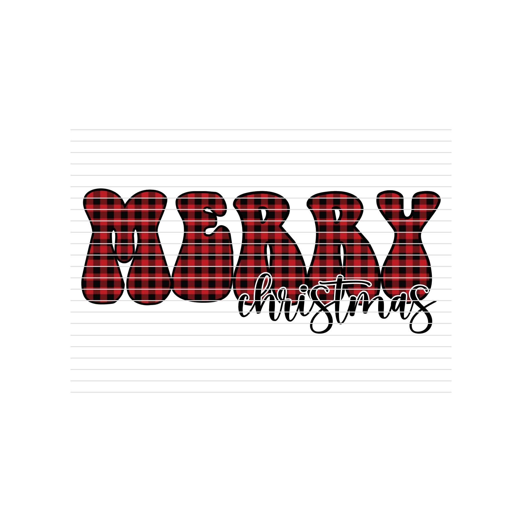 DTF Print-320* 12secs Cold Peel- Merry Christmas Plaid