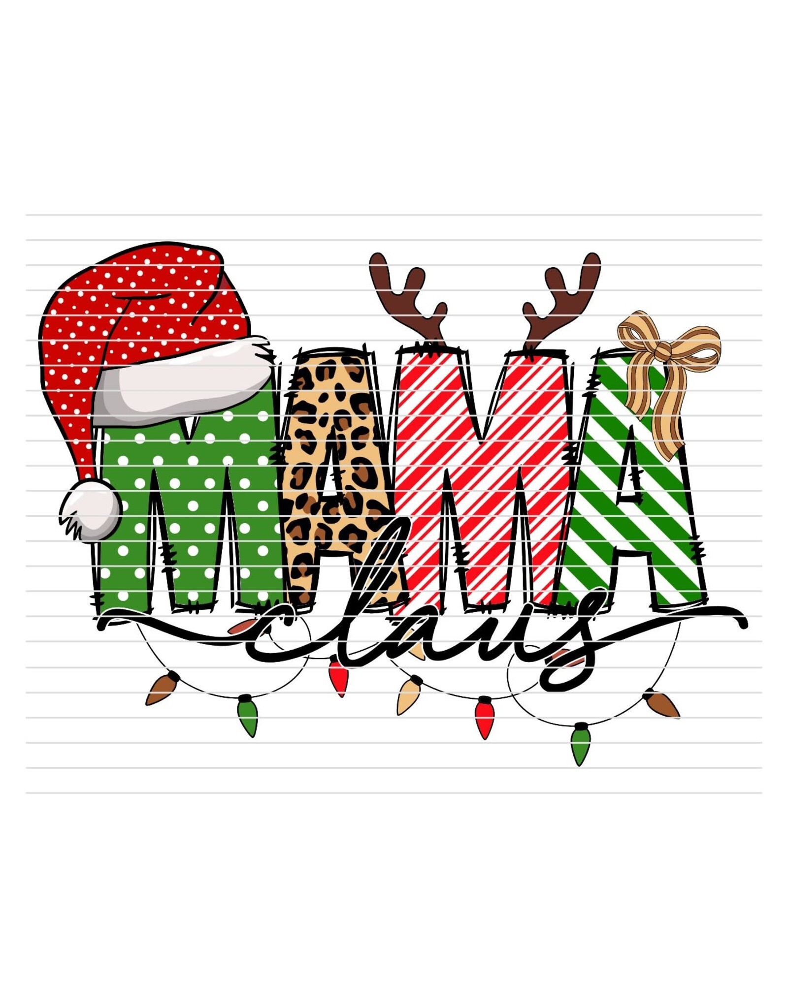 DTF Christmas Prints-320*12sec-Cold Peel-Mama Claus