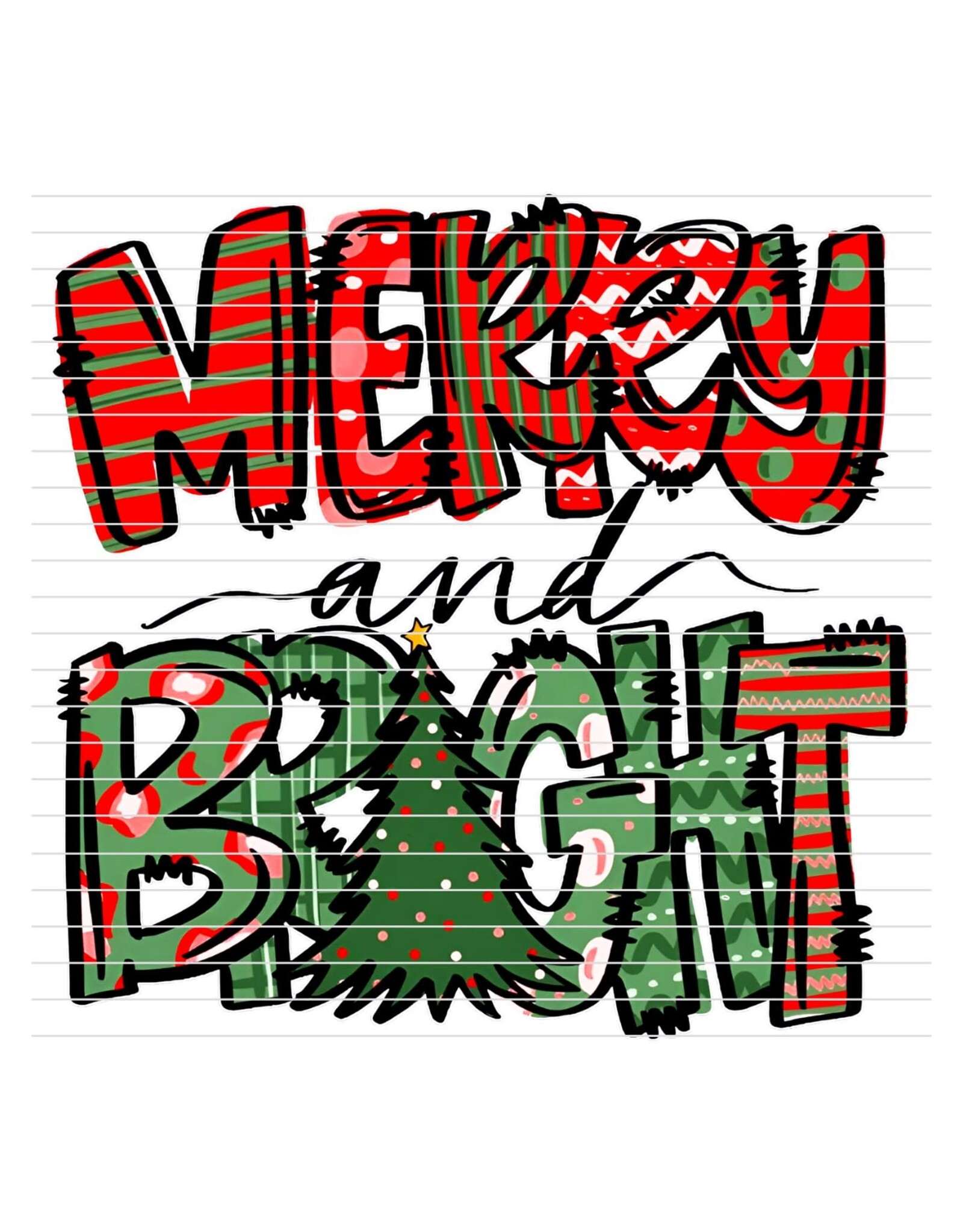 DTF Christmas Prints-320*12sec-Cold Peel Merry & Bright (Adult)